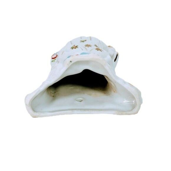 VTG 40s Hand Painted  Porcelain Victorian Lady & Flowers Pocket Wall Vase Japan - Picture 8 of 11